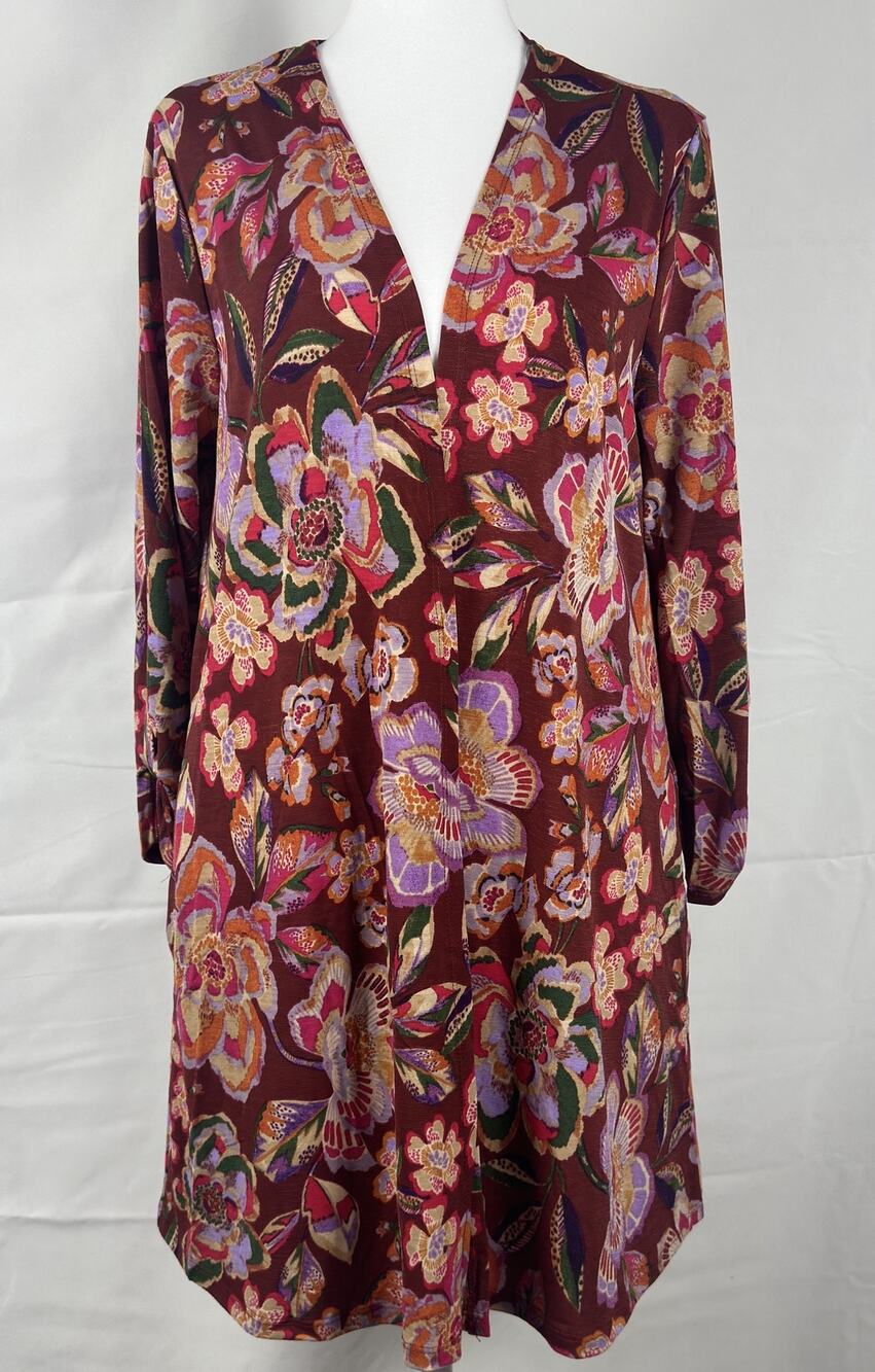 Dear Scarlett NWT Wrinkle‑Free Floral Pocket Cardigan – Size Large Fall